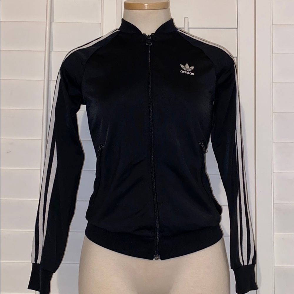 EUC Black Adidas Big Girls zip sweater, Sz M 11-12
